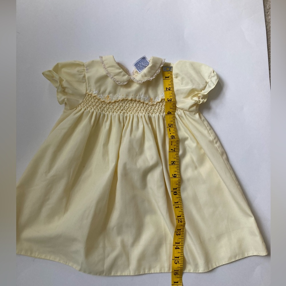 Vintage Cherubs Smocked Yellow Dress - Picture 3 of 10